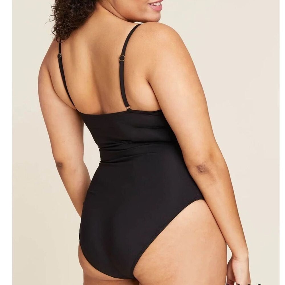Andie The Full Coverage Amalfi One Piece Swimsuit Black size XL NWT - Picture 2 of 7